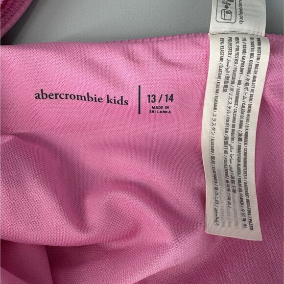 Abercrombie Kids Pink Ribbed Bikini Set Girl's 13/14 Adjustable Straps Swimwear - Picture 7 of 7
